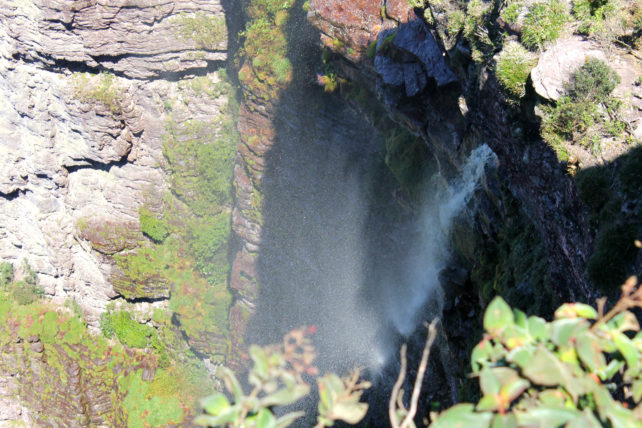 vista do topo da trilha para a cachoeira da fumaça