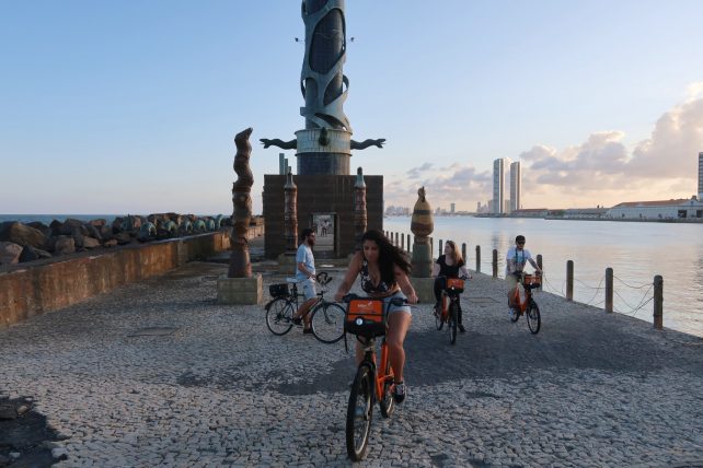 tour de bicicleta no recife passa pelo parque das esculturas de brennand