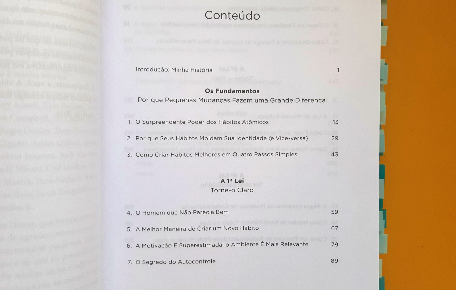 conteúdo do livro