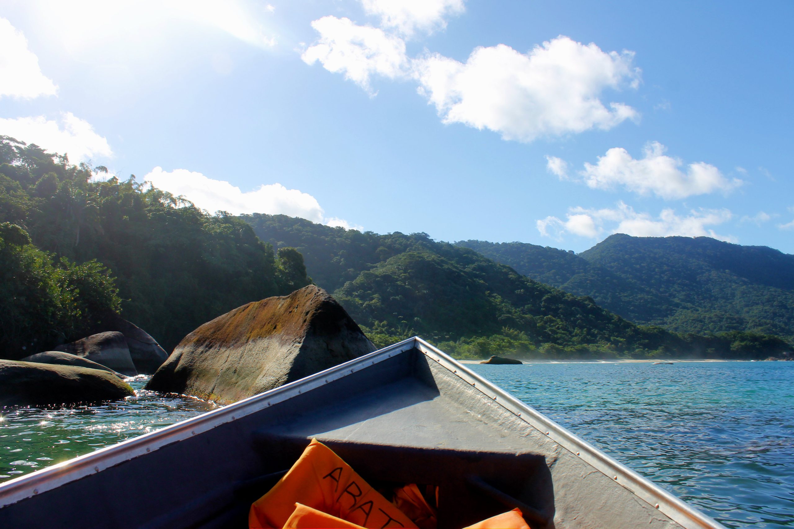 taxi boat in trindade, near paraty